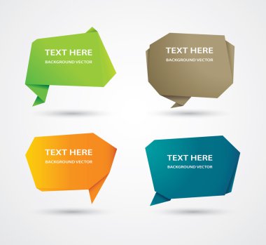 Vektör soyut origami konuşma kabarcığı vektör arkaplanı