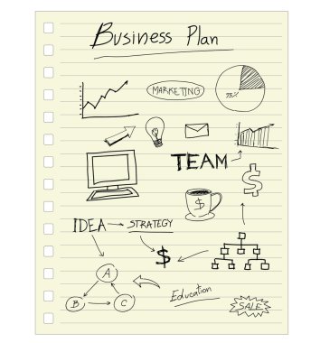 Kağıt üzerinde vektör çizim planı kavramı