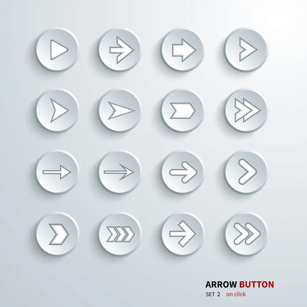 Botón flecha signo icono conjunto — Vector de stock