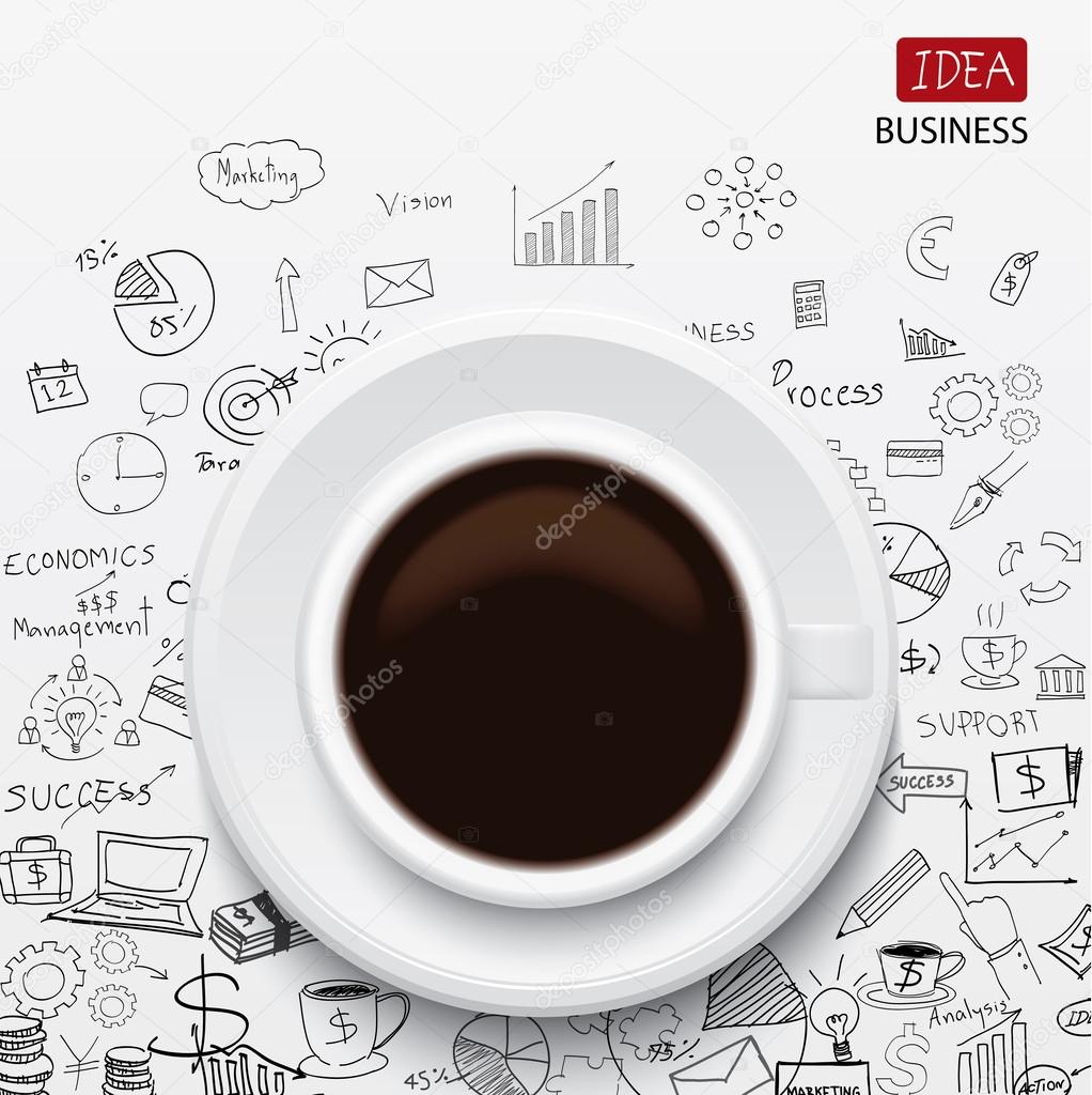 Coffee cup and business strategy