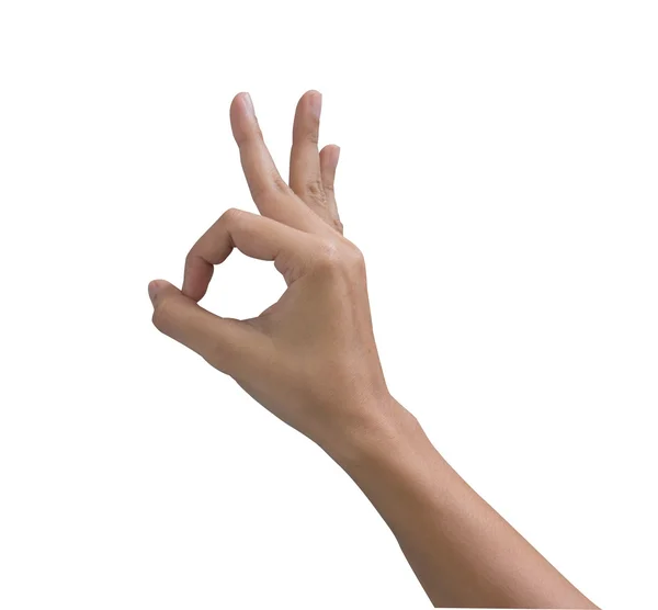 Woman hand OK sign — Stock Photo, Image