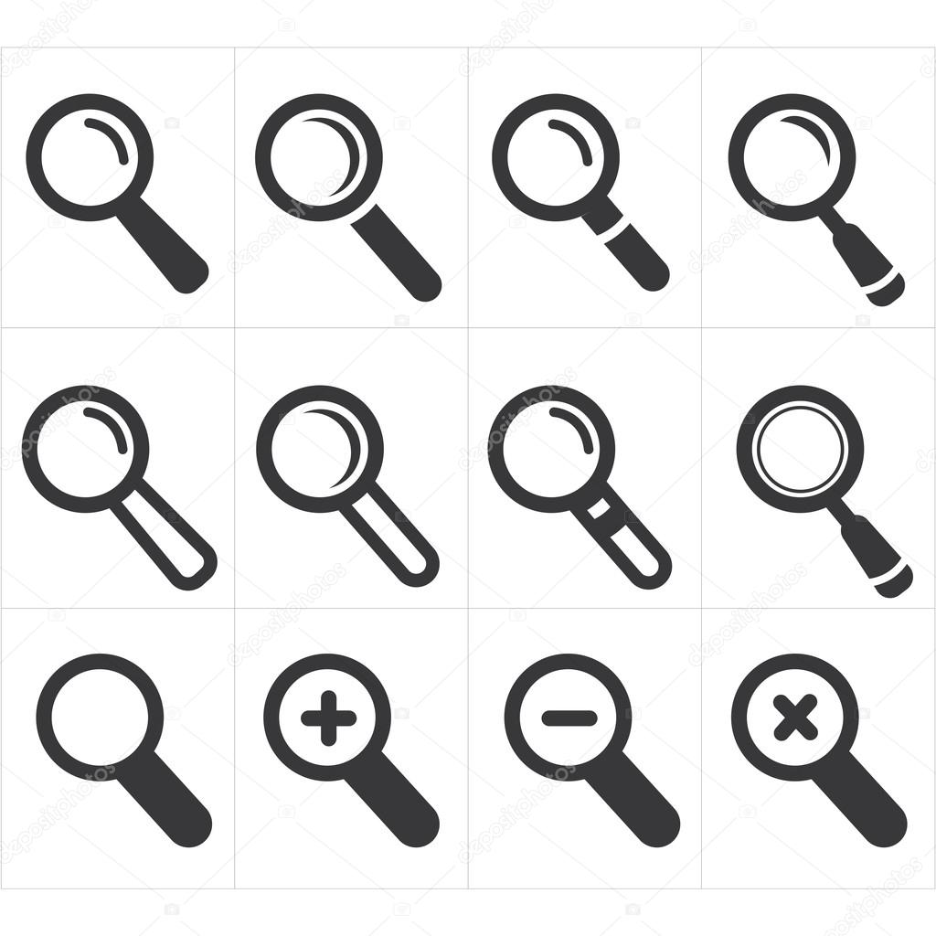 Search and magnifier icons