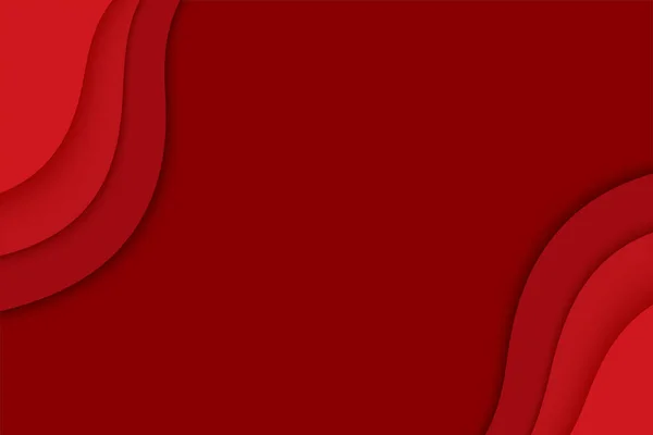 Camada Papel Vermelho Fundo Abstrato Círculo Camadas Cortadas Papel Com — Vetor de Stock