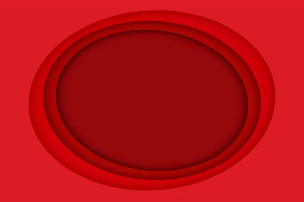 Camada Papel Vermelho Fundo Abstrato Círculo Camadas Cortadas Papel Com — Vetor de Stock