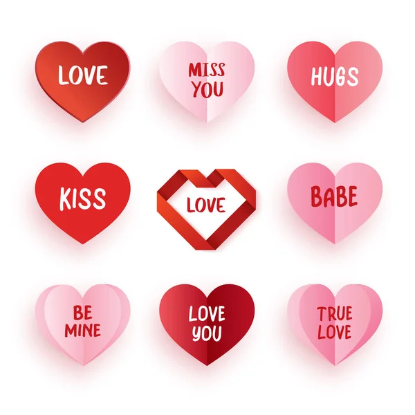 Сердечные Беседы День Святого Валентина Сердца Текст Белом Фоне — стоковый вектор