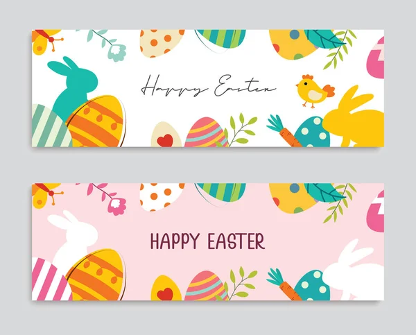 Happy Easter Egg Greeting Card Background Template Can Ser Usado — Vetor de Stock