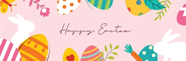 Happy Easter Egg Pozadí Šablony Přání Slouží Pozvání Tapeta Letáky — Stockový vektor