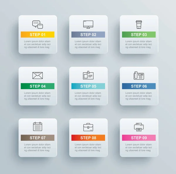 Daten Infografiken Registerkarte Papier Index Vorlage Vektor Illustration Abstrakter Hintergrund — Stockvektor