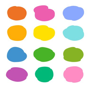 Soyut oval şekil elementleri ve serbest biçim arkaplanı.