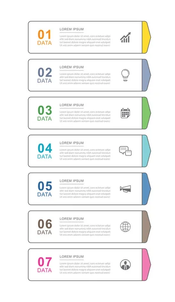 Daten Infografik Registerkarte Dünne Linie Index Vorlage Vektor Illustration Abstrakt — Stockvektor