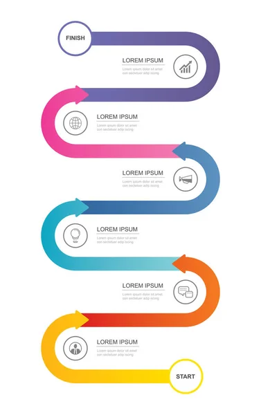 Infografiken Straße Timeline Mit Daten Vorlage Vektor Illustration Abstrakten Hintergrund — Stockvektor