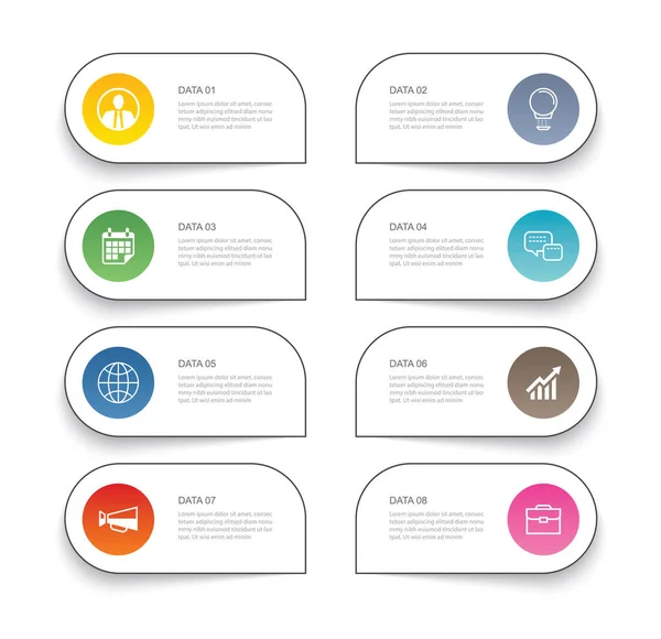 Daten Infografik Registerkarte Index Vorlage Für Dünne Linien Vektor Illustration — Stockvektor