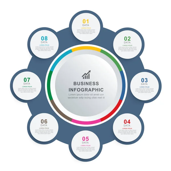 Infographics Circle Timeline Number Data Template Vector Illustration Abstract Background — Stock Vector