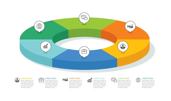 Infographics Cylinder Timeline Number Data Template Vector Illustration Abstract Background — 스톡 벡터
