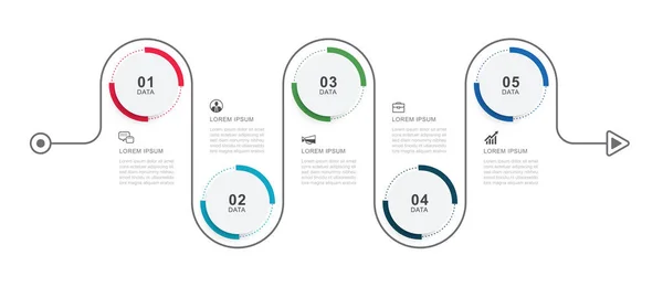 Infographics Circle Timeline Number Data Template Vector Illustration Abstract Background — 스톡 벡터