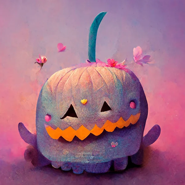 Halloween Cute Pumpkin Background — Photo