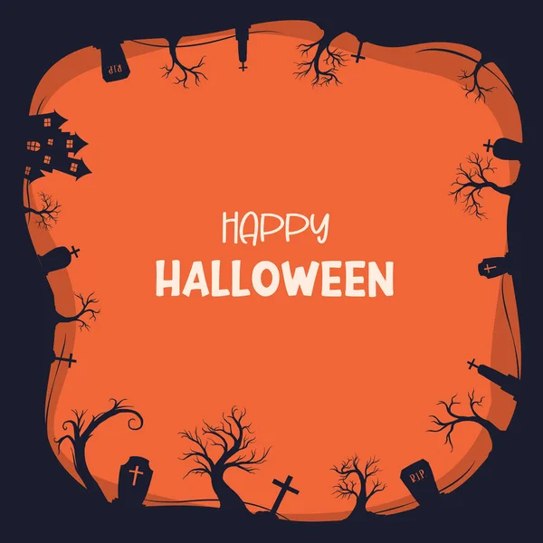 Halloween Party Invitations Greeting Cards Background Halloween Illustration Template Banner — Archivo Imágenes Vectoriales