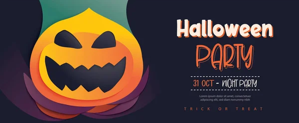 Halloween Party Invitations Greeting Cards Background Halloween Illustration Template Banner — 图库矢量图片