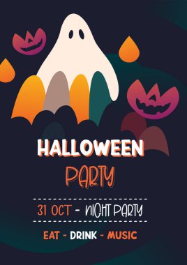 Halloween party invitations or greeting cards background. Halloween  illustration template for banner, poster, flyer, sale, and all design.