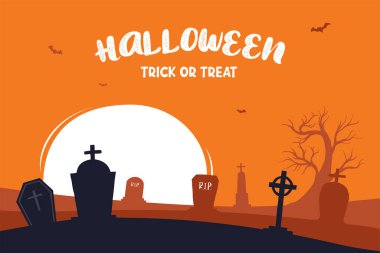 Halloween greeting cards background. Halloween illustration template for banner, poster, flyer, sale, and all design.