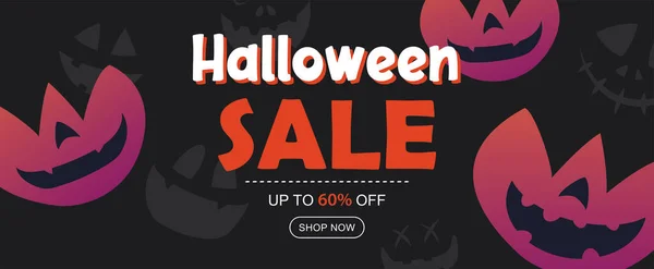 Halloween Sale Banner Background Halloween Illustration Template Poster Flyer Sale — Vector de stock