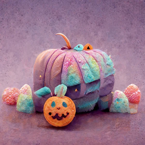 Halloween Cute Pumpkin Greeting Card Background — Foto de Stock