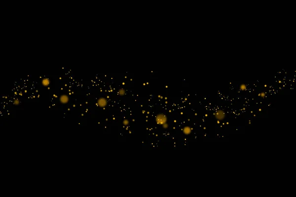 Ouro Brilhante Estrelas Poeira Fundo Bokeh Abstrato Natal Brilho Textura — Fotografia de Stock