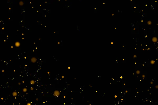 Zlatý Třpytivý Hvězdný Prach Pozadí Bokeh Abstraktní Vánoční Záře Světlé — Stock fotografie