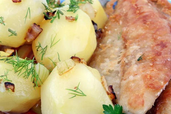 Patatas con pescado —  Fotos de Stock