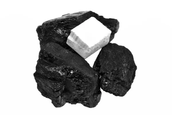 石炭と着火剤 — ストック写真