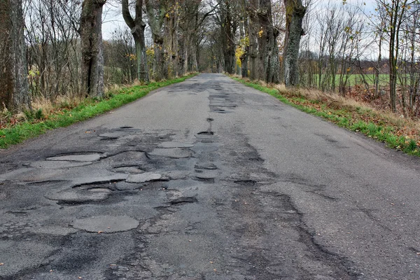 Damaged asphalt — Stock Photo, Image