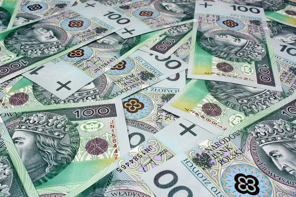 Dinheiro polonês fundo — Fotografia de Stock