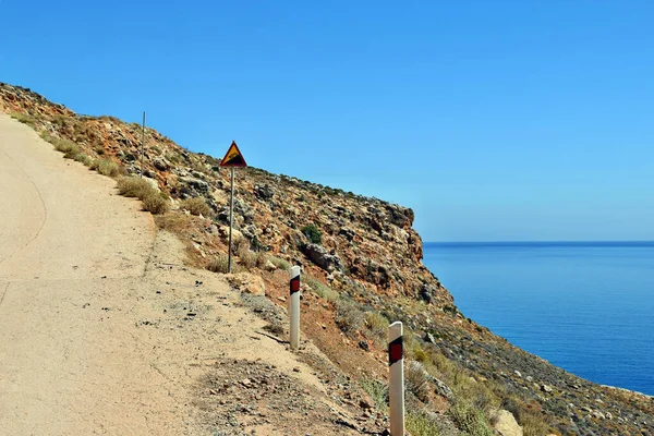 Vista Camino Increíble Remota Laguna Balos Isla Creta Grecia — Foto de Stock