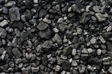 Rus kömürü maden yatağı siyah mineral kaynakları arka plan, doku olarak görünüyor.