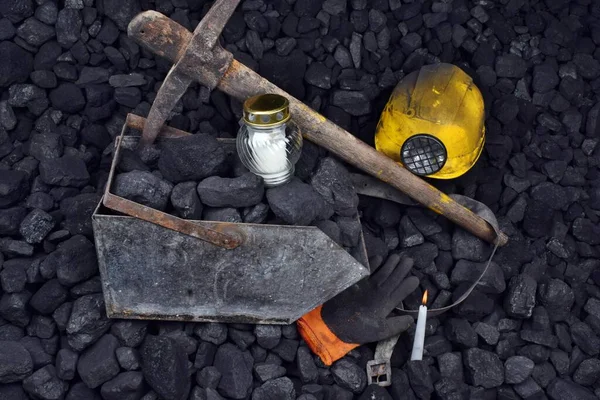 Свічка Грейдарда Вугілля Вазі Концепція Після Смертельного Нещасного Випадку Шахті — стокове фото