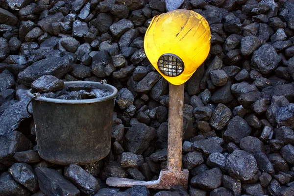 Carbón Polaco Depósito Minero Que Muestra Con Equipos Mineros Casco — Foto de Stock