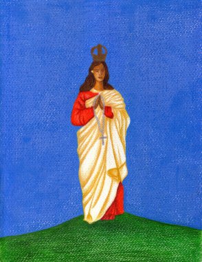Illustration eşyalarabulaşmış santa sarah