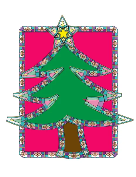 Ilustración del pachtwork del árbol de Navidad — Foto de Stock