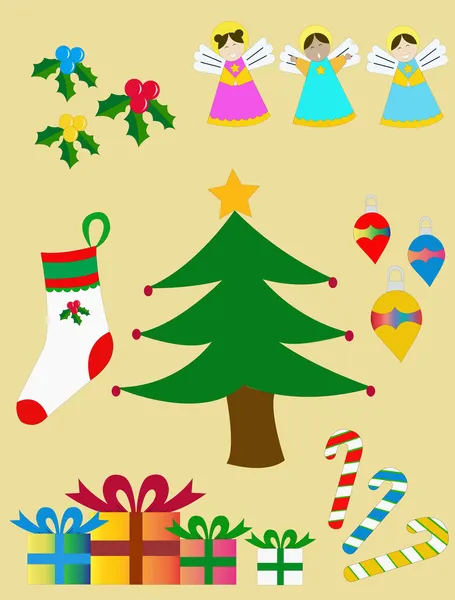 Set Christmas figures — Stock Vector