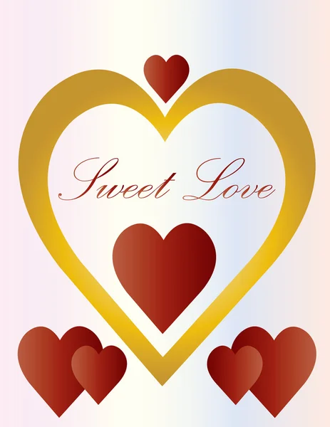 Liebe süße Herzen — Stockvektor