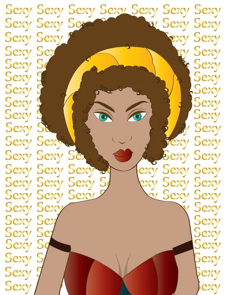 Mujer morena sexy — Vector de stock