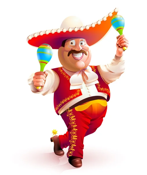 Mexican man dancing traditional dress — Stock Vector