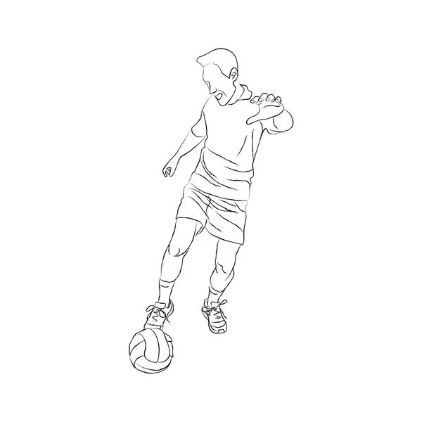 Soccer player sketch — Stock Vector