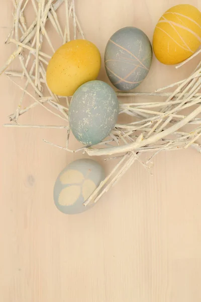 Ovos Páscoa Com Belo Padrão Ecológico — Fotografia de Stock