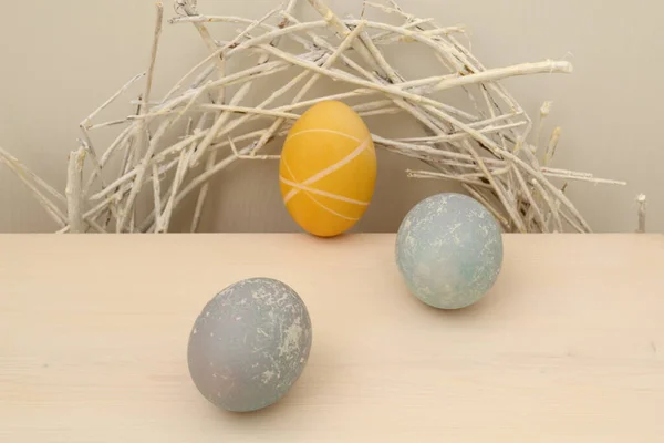Ovos Páscoa Com Belo Padrão Ecológico — Fotografia de Stock