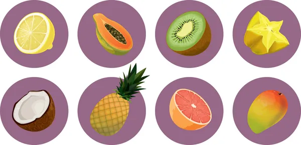 Conjunto de iconos de fruta 2 — Archivo Imágenes Vectoriales