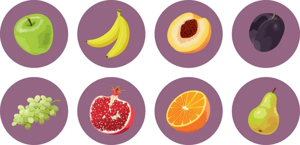 Fruit pictogrammenset 1 Stockvector