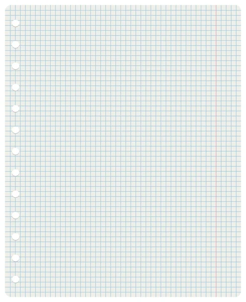 Squared notebook sheet — Stock Vector