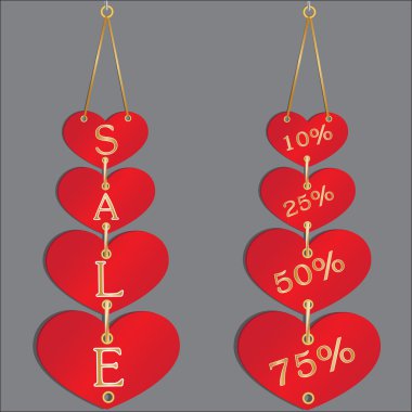 Sale discount in hearts clipart