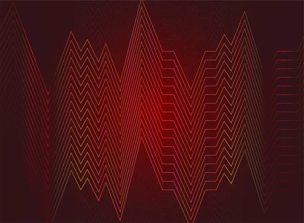 Lines Ecg Graph Arranged Continuous Wave Pattern Gradation Red Tones — Stock vektor